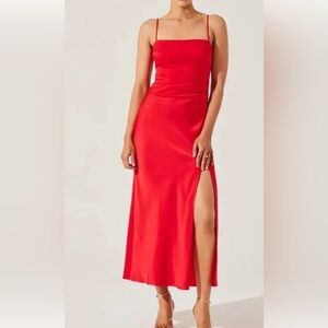 NWT  ASTR the Label Cherry red Midi Dress  L